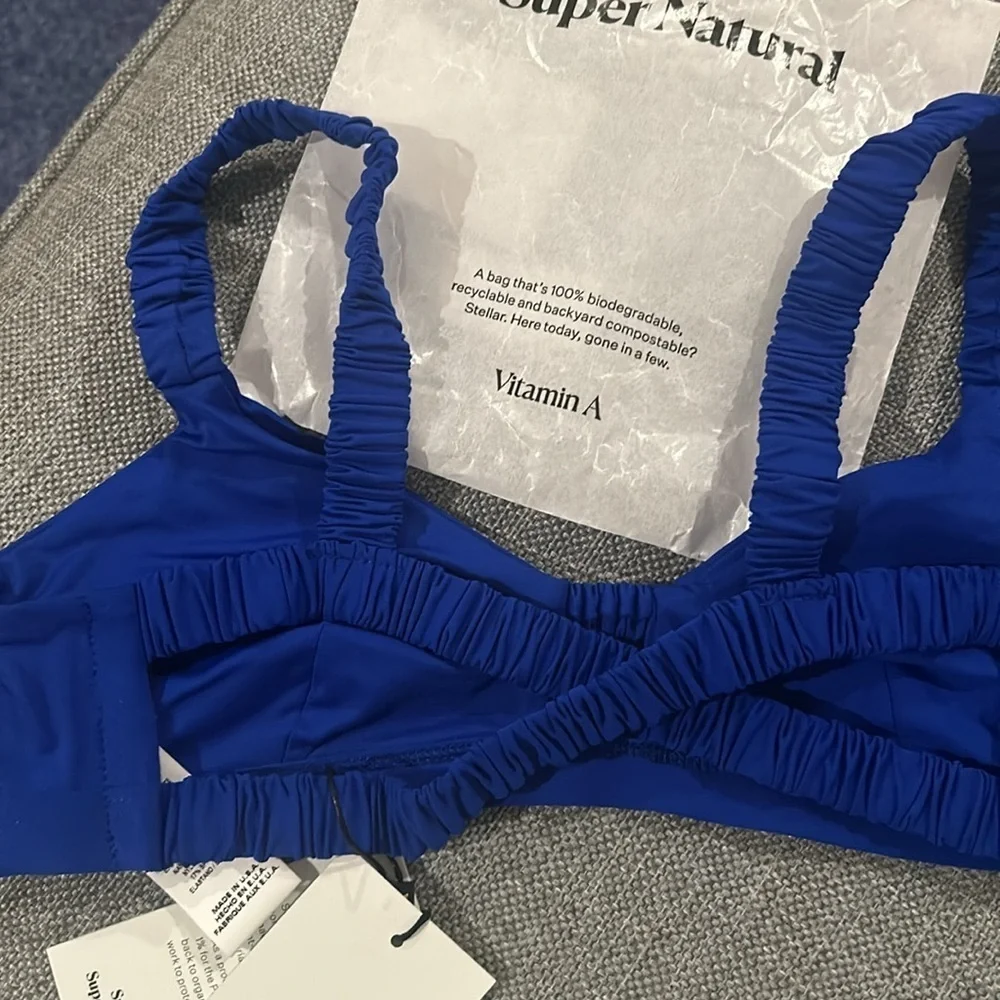 Vitamin A Swim Lennon Bralette Top Sardinia Blue Size M